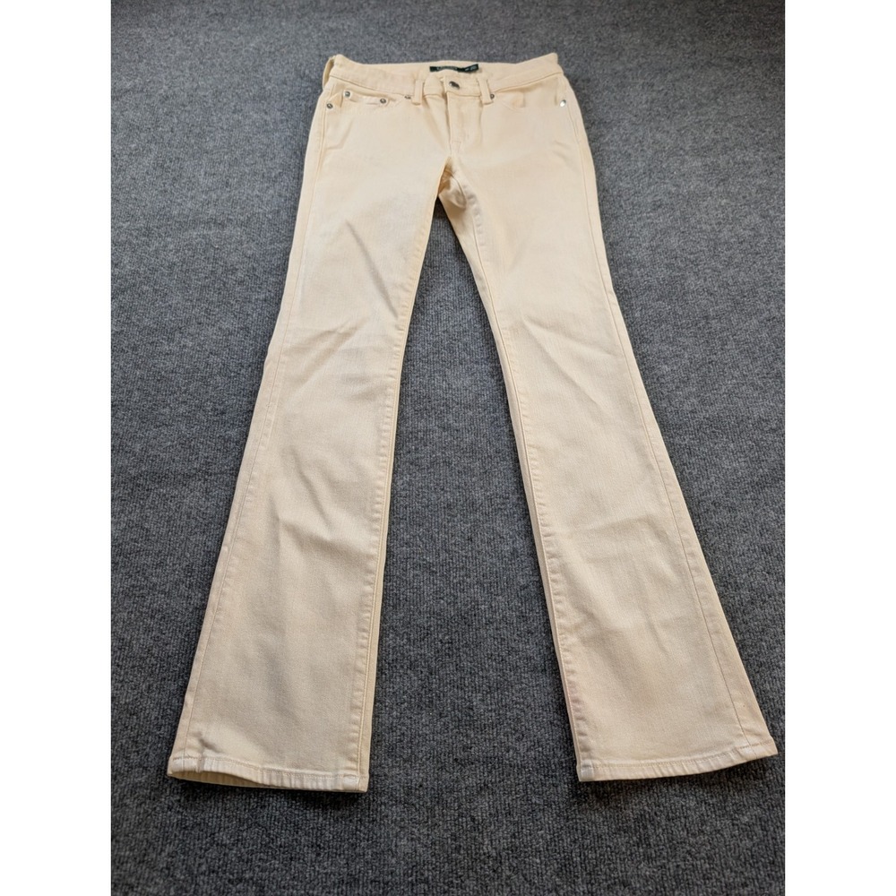 Lauren Ralph Lauren Jeans 6P Womens Petite Butter Yellow Pastel Straight Leg
